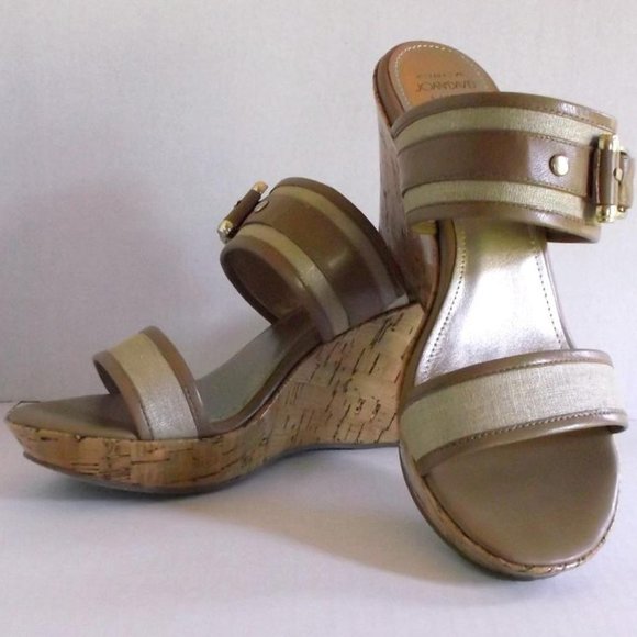 Circa Joan & David Xema Tan Cork Wedge Sandals - Picture 2 of 8